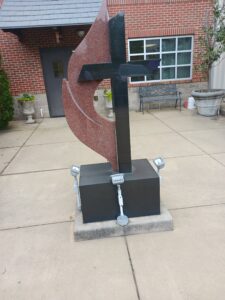 outdoor cross in the courtyard